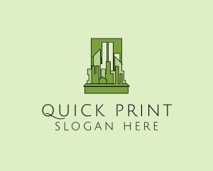 Green City Skyline  logo design