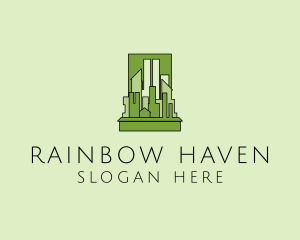 Green City Skyline  logo design