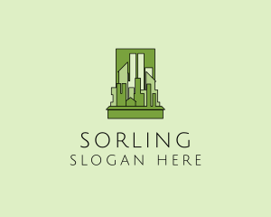 Green City Skyline  logo design