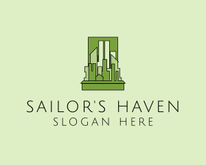 Green City Skyline  logo design