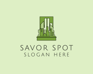 Green City Skyline  logo design