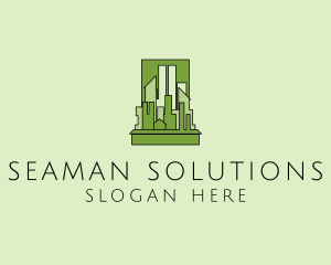 Green City Skyline  logo design