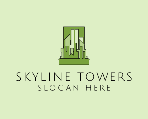 Green City Skyline  logo design