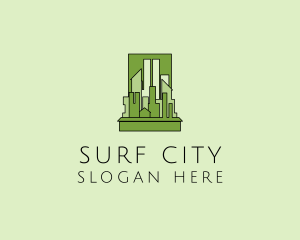 Green City Skyline  logo design