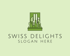 Green City Skyline  logo design