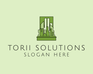 Green City Skyline  logo design