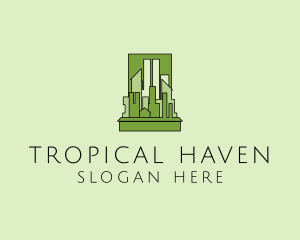 Green City Skyline  logo design