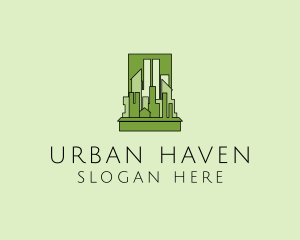 Green City Skyline  logo design