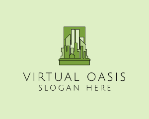 Green City Skyline  logo design