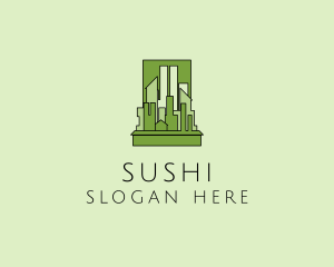 Green City Skyline  logo design