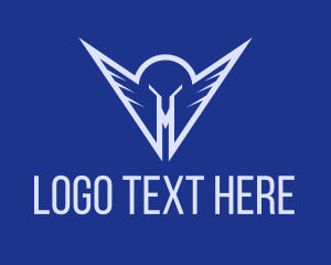 Battle - Winged Warrior Helmet logo design
