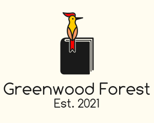 Woodpecker Book Forestry Catalog logo design