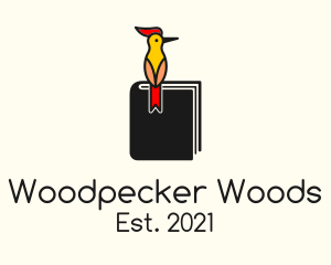 Woodpecker Book Forestry Catalog logo design