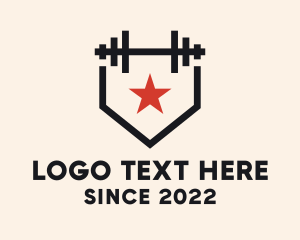 Gym - Shield Star Barbell logo design