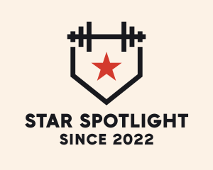 Shield Star Barbell logo design