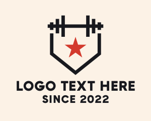 Fitness - Shield Star Barbell logo design