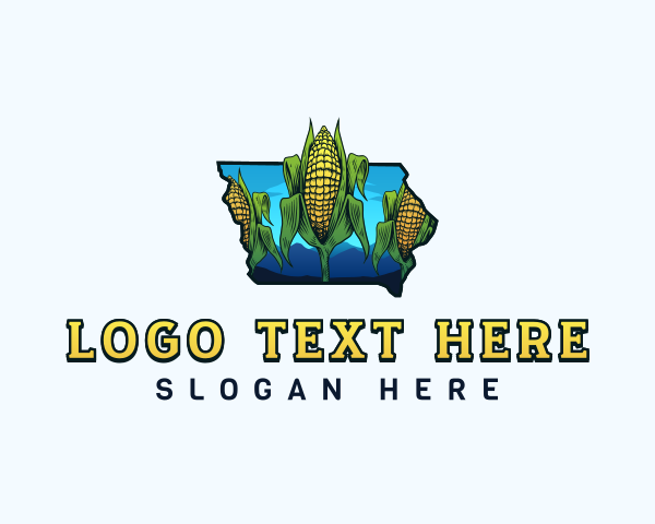 Map - Iowa Sweet Corn Farm logo design