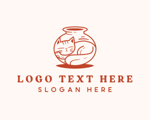 Pet Shop - Pet Cat Vase logo design