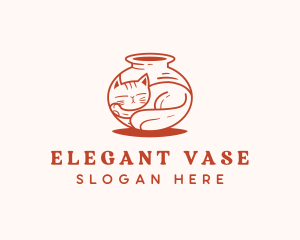 Vase - Pet Cat Vase logo design