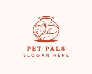 Pet Cat Vase logo design