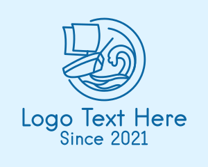 Tidal Wave - Minimalist Ocean Sailboat logo design