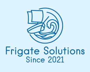 Frigate - Minimalist Ocean Sailboat logo design