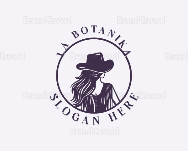 Woman Cowgirl Saloon Logo