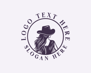 Equestrian - Woman Cowgirl Saloon logo design