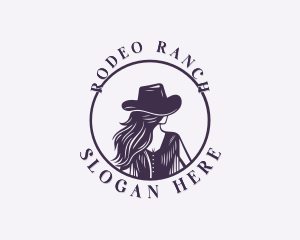 Woman Cowgirl Saloon logo design