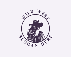 Woman Cowgirl Saloon logo design