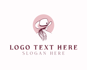 Equestrian - Cowboy Hat Cowgirl logo design
