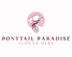 Ponytail - Cowboy Hat Cowgirl logo design