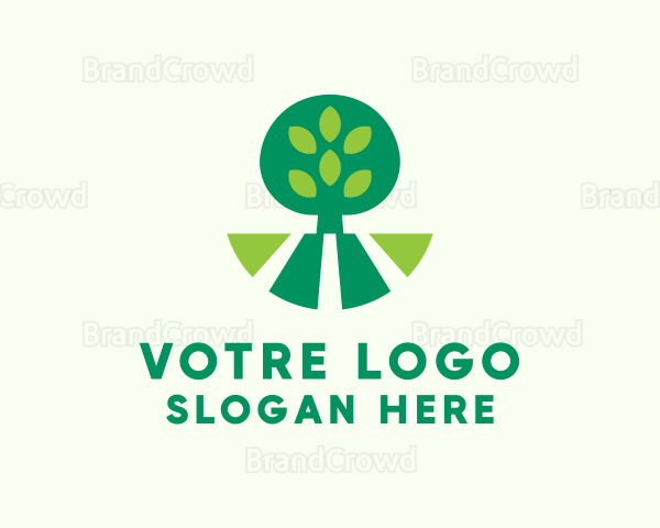 Tree Leaves Landscaping Logo
