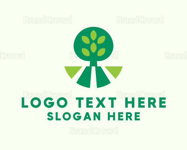 Tree Leaves Landscaping Logo