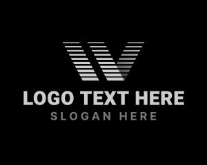 Welding - Modern Stripes W logo design