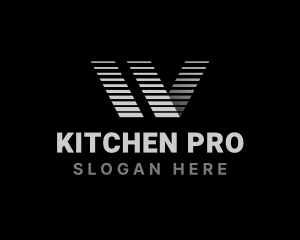 Cookware - Modern Stripes W logo design