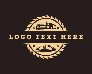 Logging - Woodcutting Chainsaw Forest logo design