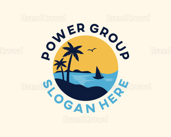Summer Beach Travel Logo