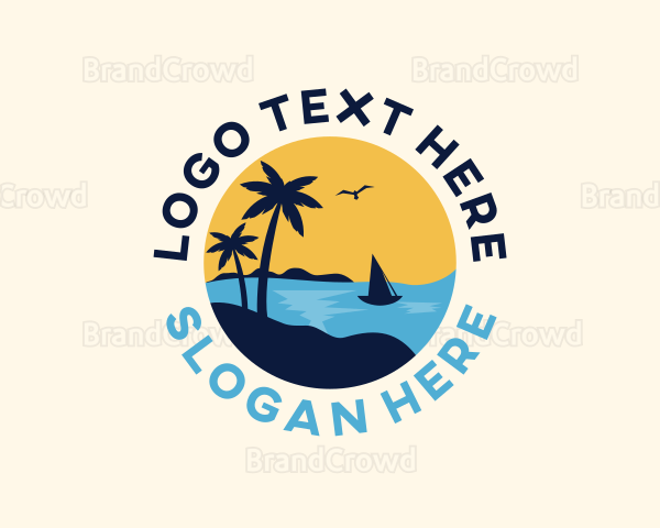 Summer Beach Travel Logo