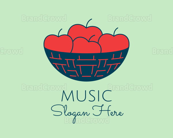 Apple Fruit Bowl Basket Logo