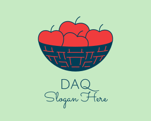 Apple Fruit Bowl Basket Logo