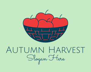 Apple Fruit Bowl Basket logo design