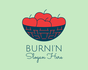 Apple Fruit Bowl Basket logo design