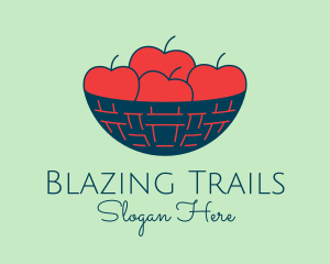 Apple Fruit Bowl Basket logo design