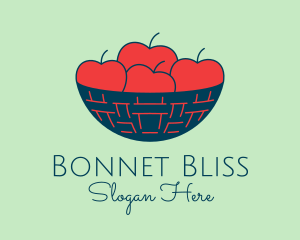 Apple Fruit Bowl Basket logo design