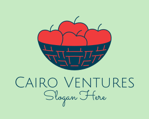 Apple Fruit Bowl Basket logo design