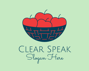 Apple Fruit Bowl Basket logo design