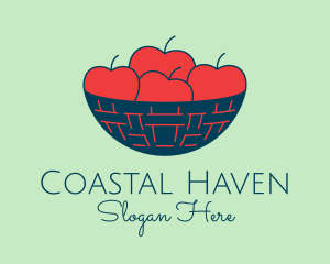 Apple Fruit Bowl Basket logo design