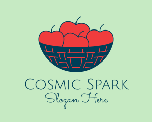 Apple Fruit Bowl Basket logo design