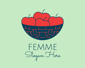 Apple Fruit Bowl Basket logo design